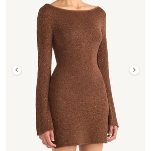 Asta Reosrt Long Sleeve Brown Dress